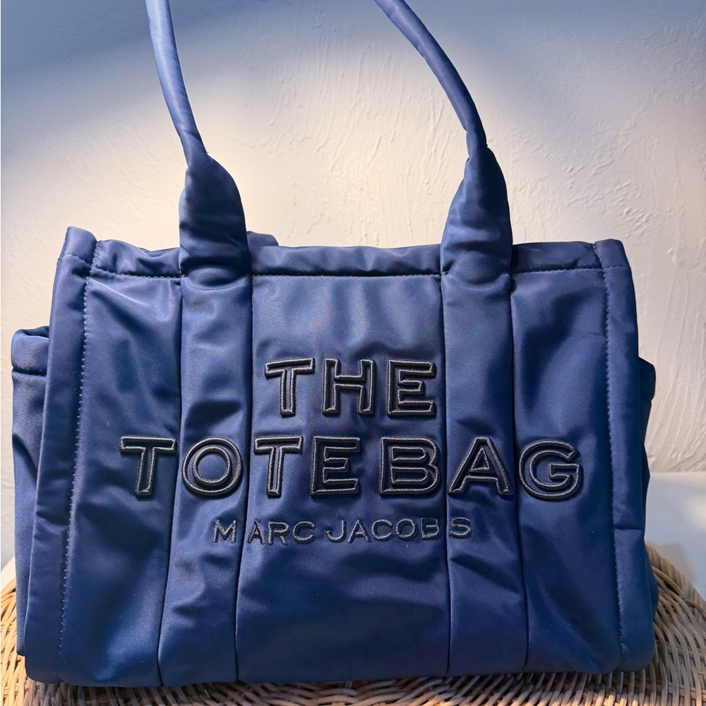 Marc Jacobs The Puffy Nylon Medium Tote Bag Blue Sea.